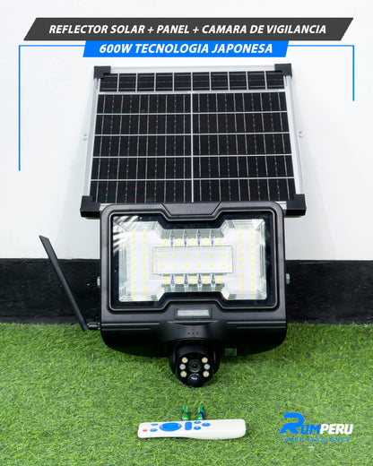 Reflector Solar + Panel + Cámara De Vigilancia 600W Tecnología Japonesa