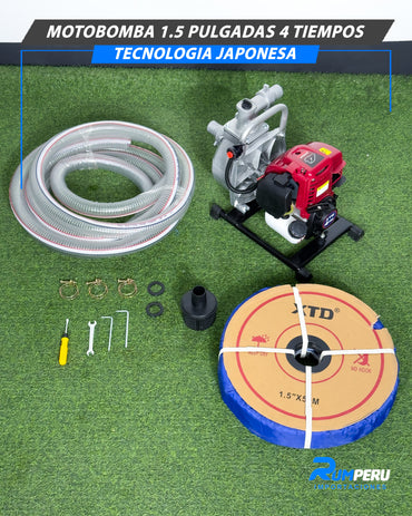 Motobomba 1.5 Pulgadas 4 Tiempos (Tecnología Japonesa)