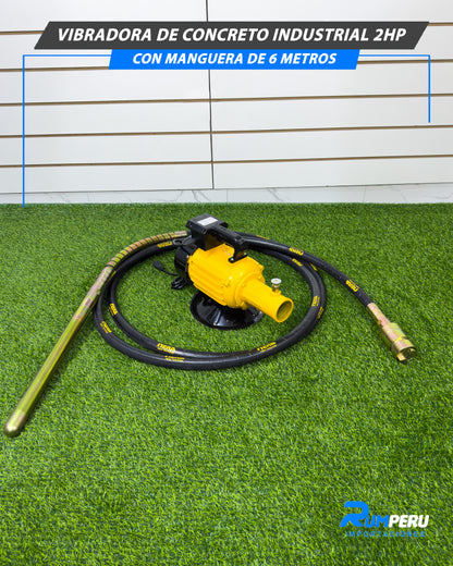 Vibradora De Concreto Industrial 2HP Con Manguera De 6 Metros