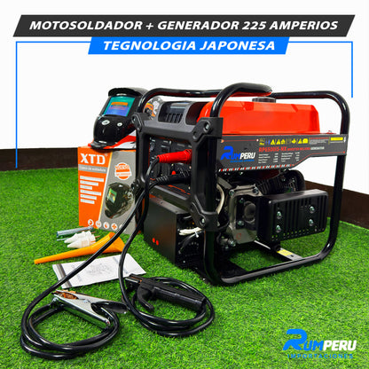 Motosoldador + Generador 225 Amp (Tecnología Japonesa)