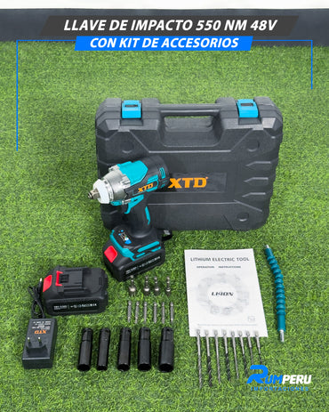 Llave de Impacto 550 NM 48V con Kit de Accesorios