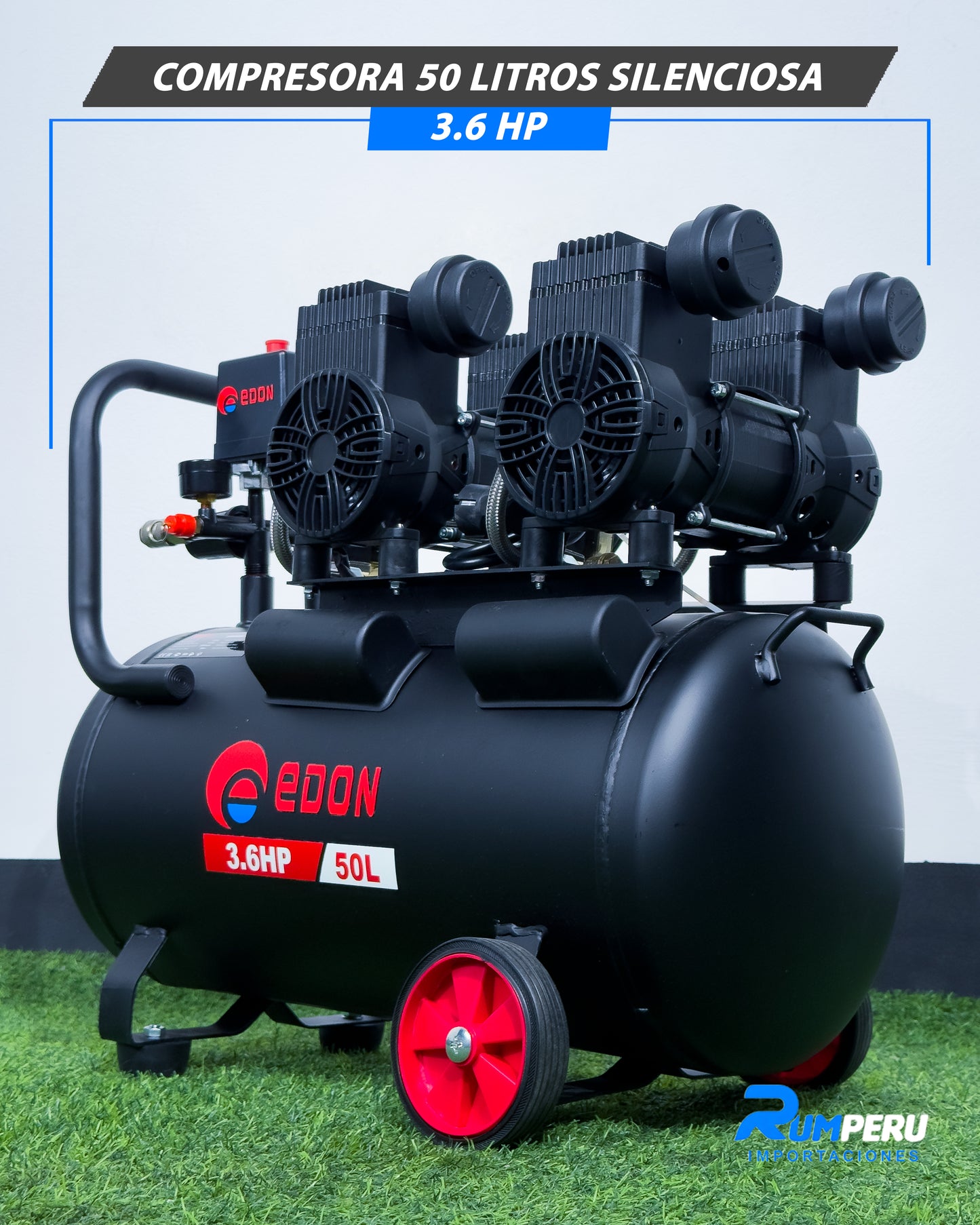 Compresora 50 Litros Silenciosa 3.6 HP