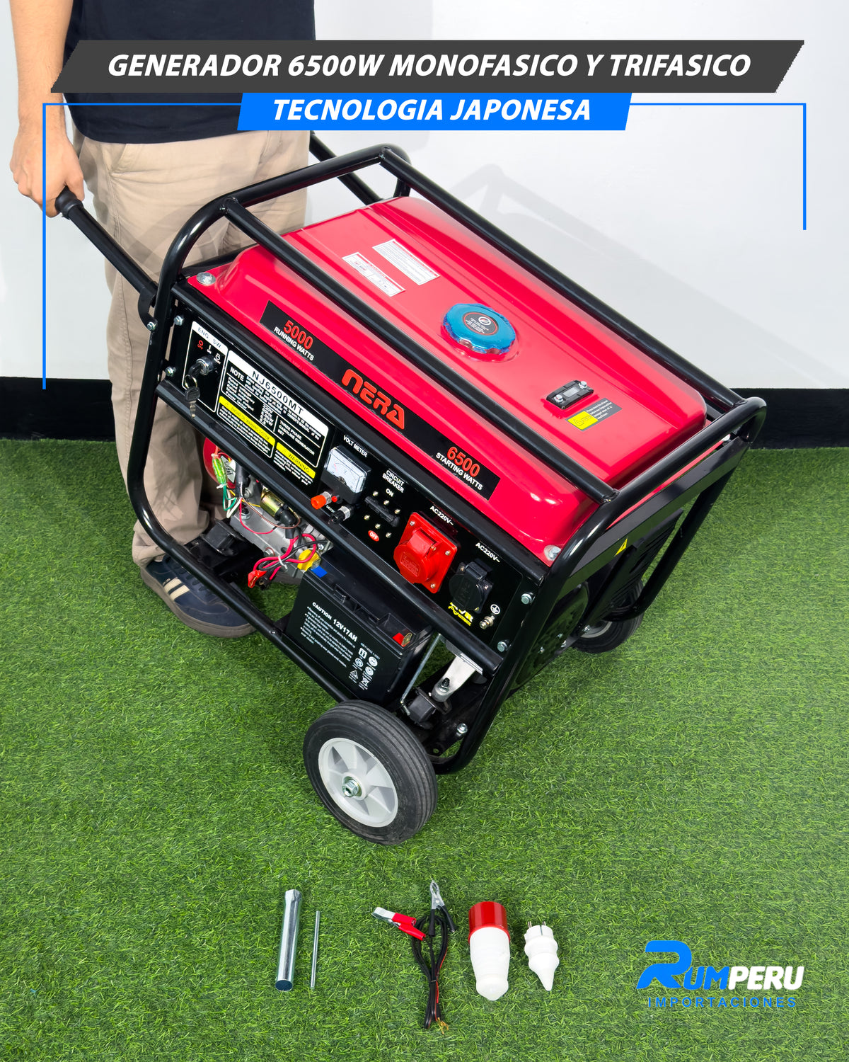 Generador 6500 watts monofásico y trifásico tecnología japonesa