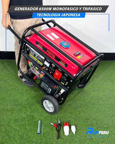 Generador 6500 watts monofásico y trifásico tecnología japonesa