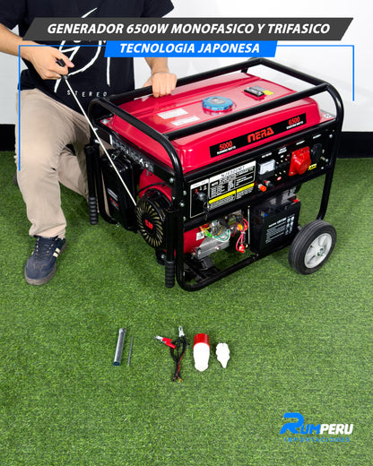 Generador 6500 watts monofásico y trifásico tecnología japonesa