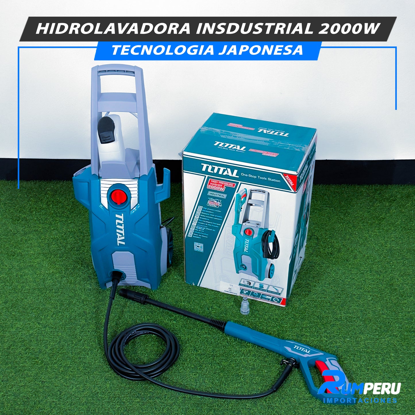 Hidrolavadora Industrial 2000W (Tecnología Japonesa)