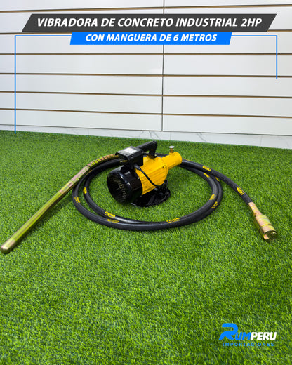 Vibradora De Concreto Industrial 2HP Con Manguera De 6 Metros