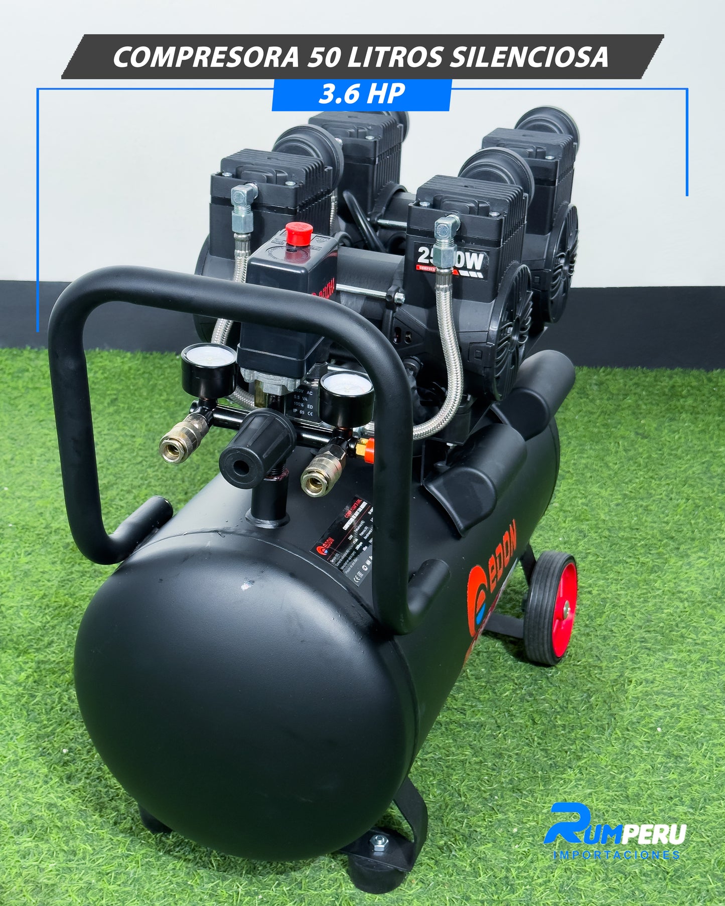 Compresora 50 Litros Silenciosa 3.6 HP