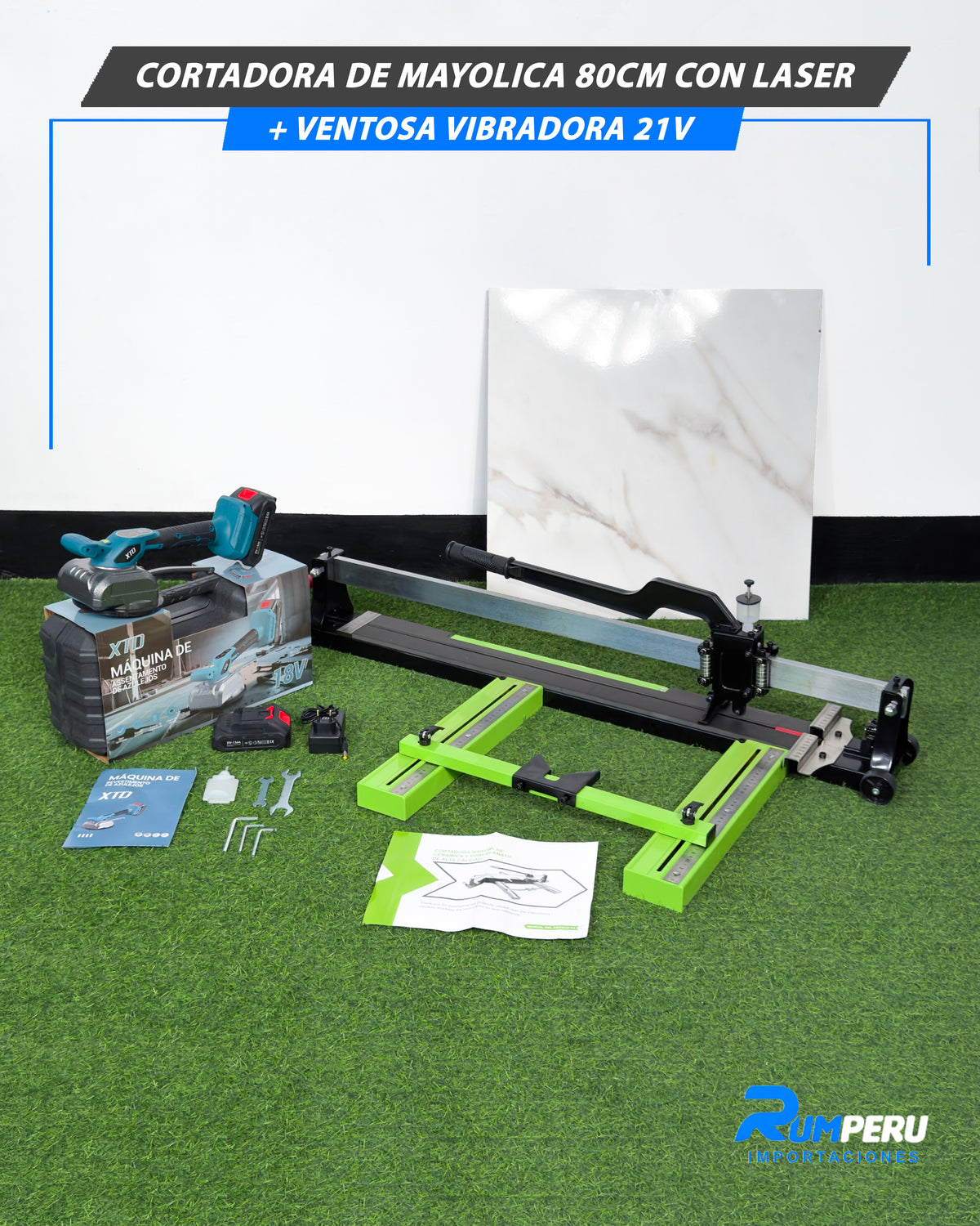 Cortadora De Mayólica 80CM Con laser + Ventosa Vibradora 21V