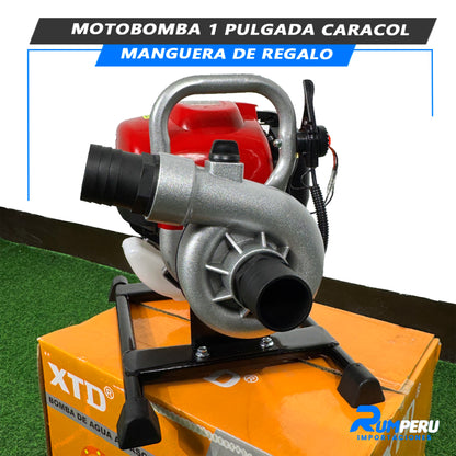 Motobomba 1 Pulgada Modelo Caracol Con Maguera De Regalo