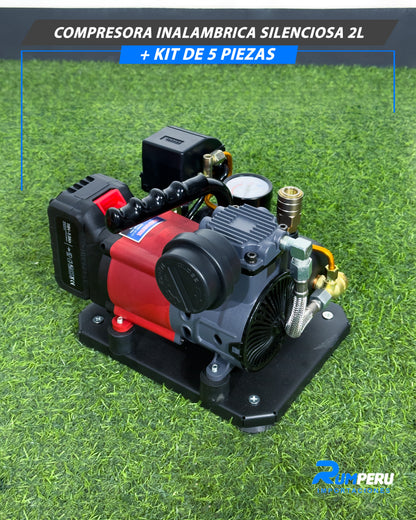 Compresora Inalámbrica Silenciosa 2L + Kit De 5 Piezas