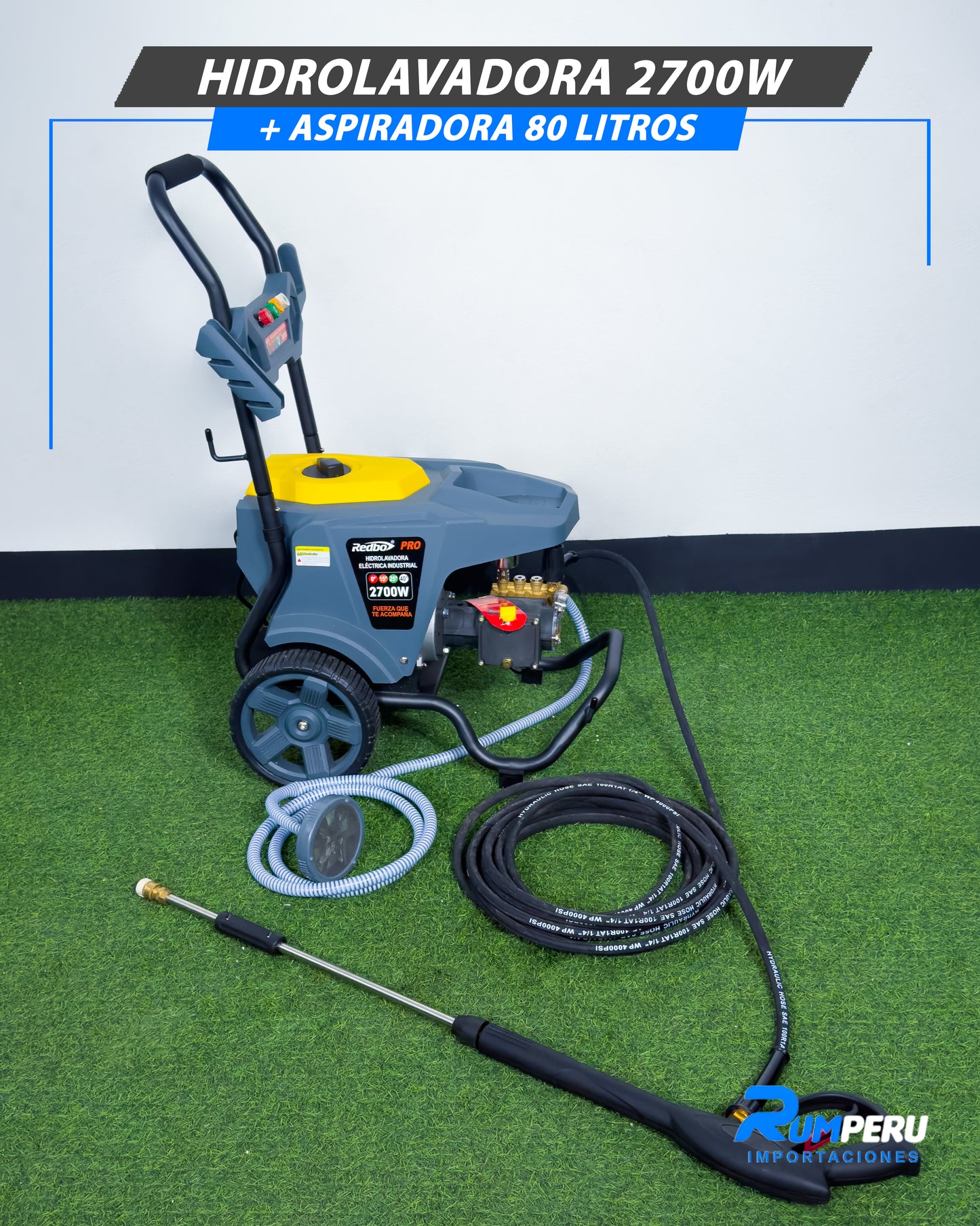 Hidrolavadora 2700W + Aspiradora 80 Litros