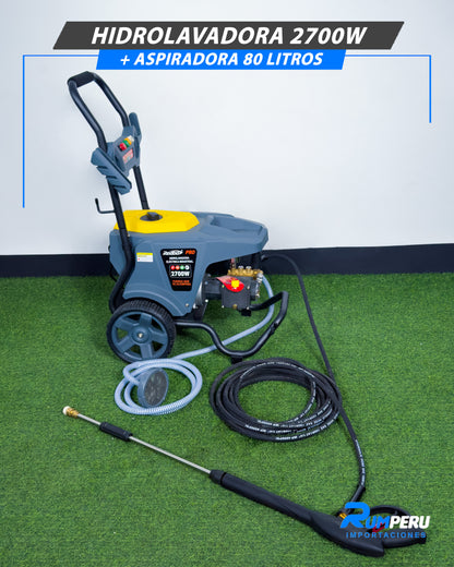 Hidrolavadora 2700W + Aspiradora 80 Litros
