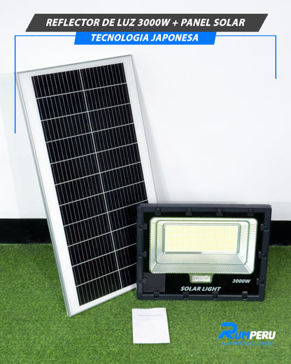 Reflector De Luz 3000W + Panel Solar Tecnología japonesa