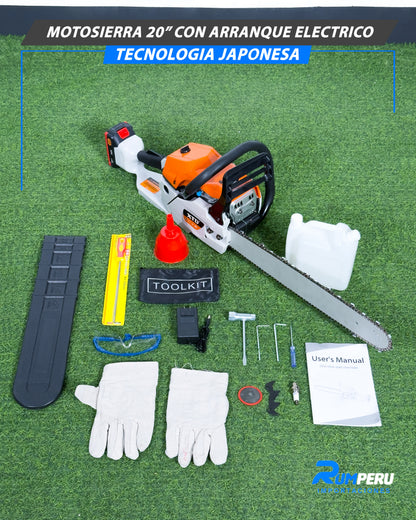 Motosierra 20P Con Arranque Eléctrico (Tecnología Japonesa)
