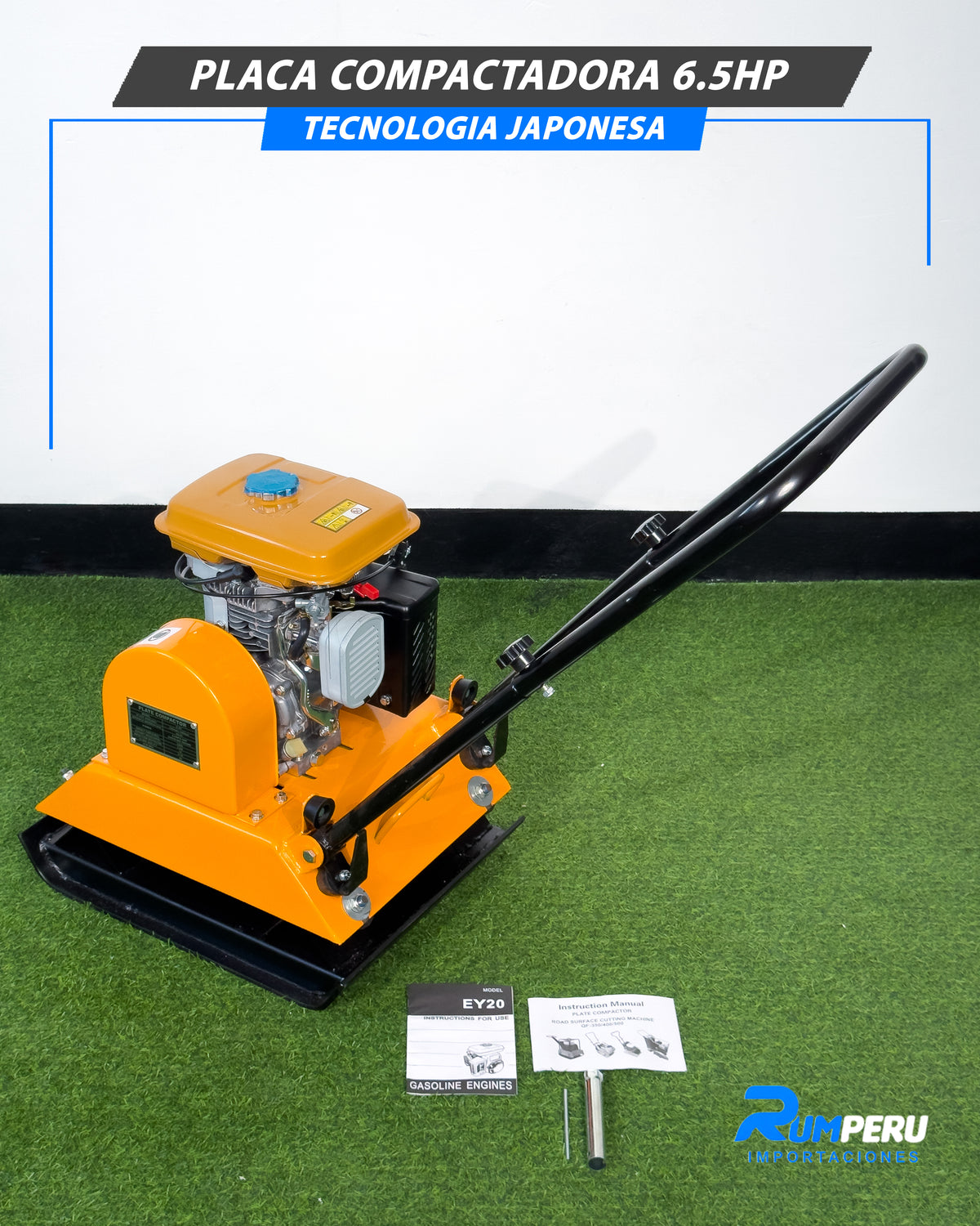 ¡Placa Compactadora 6.5 HP – Tecnología Japonesa!