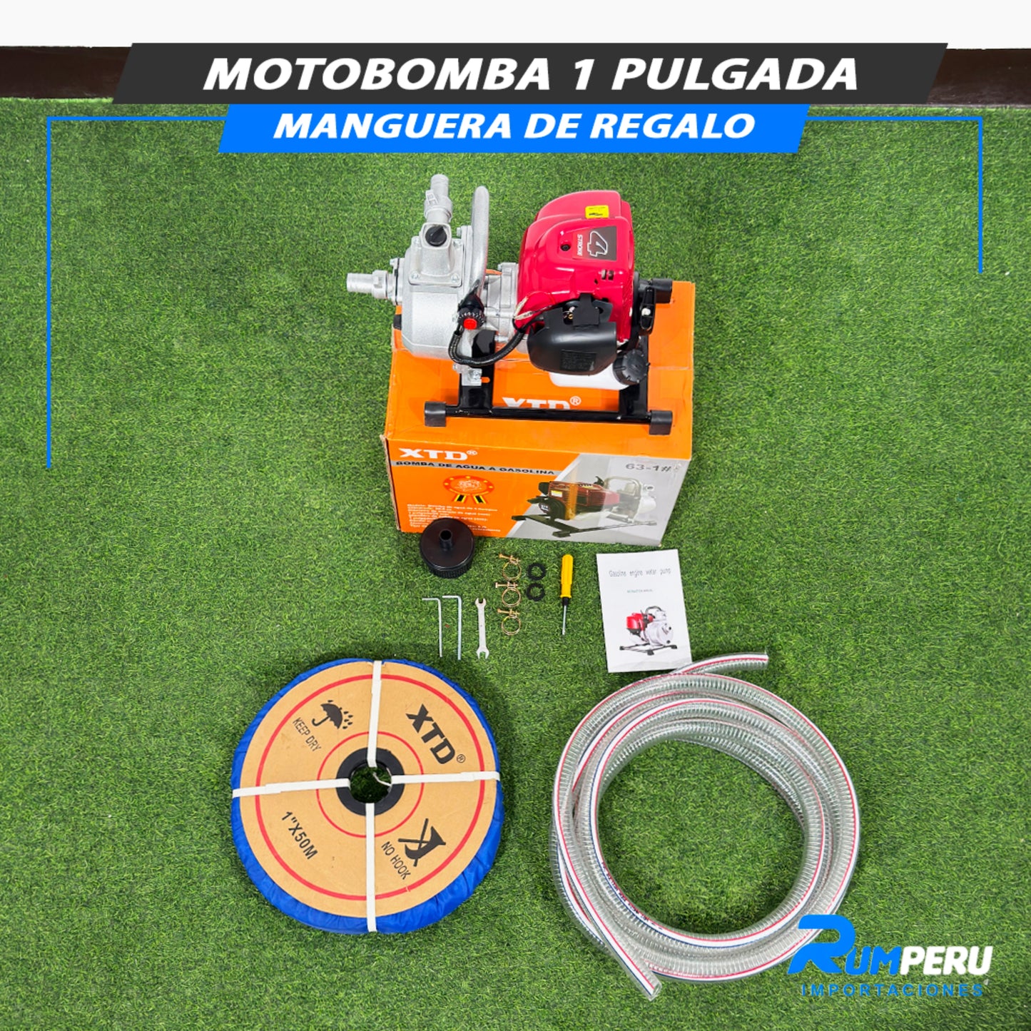 Motobomba 1 Pulgada Con Manguera De Regalo