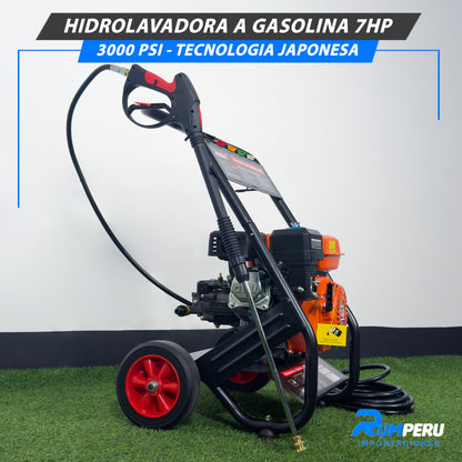 Hidrolavadora a gasolina 7 HP 3000 PSI tecnología japonesa