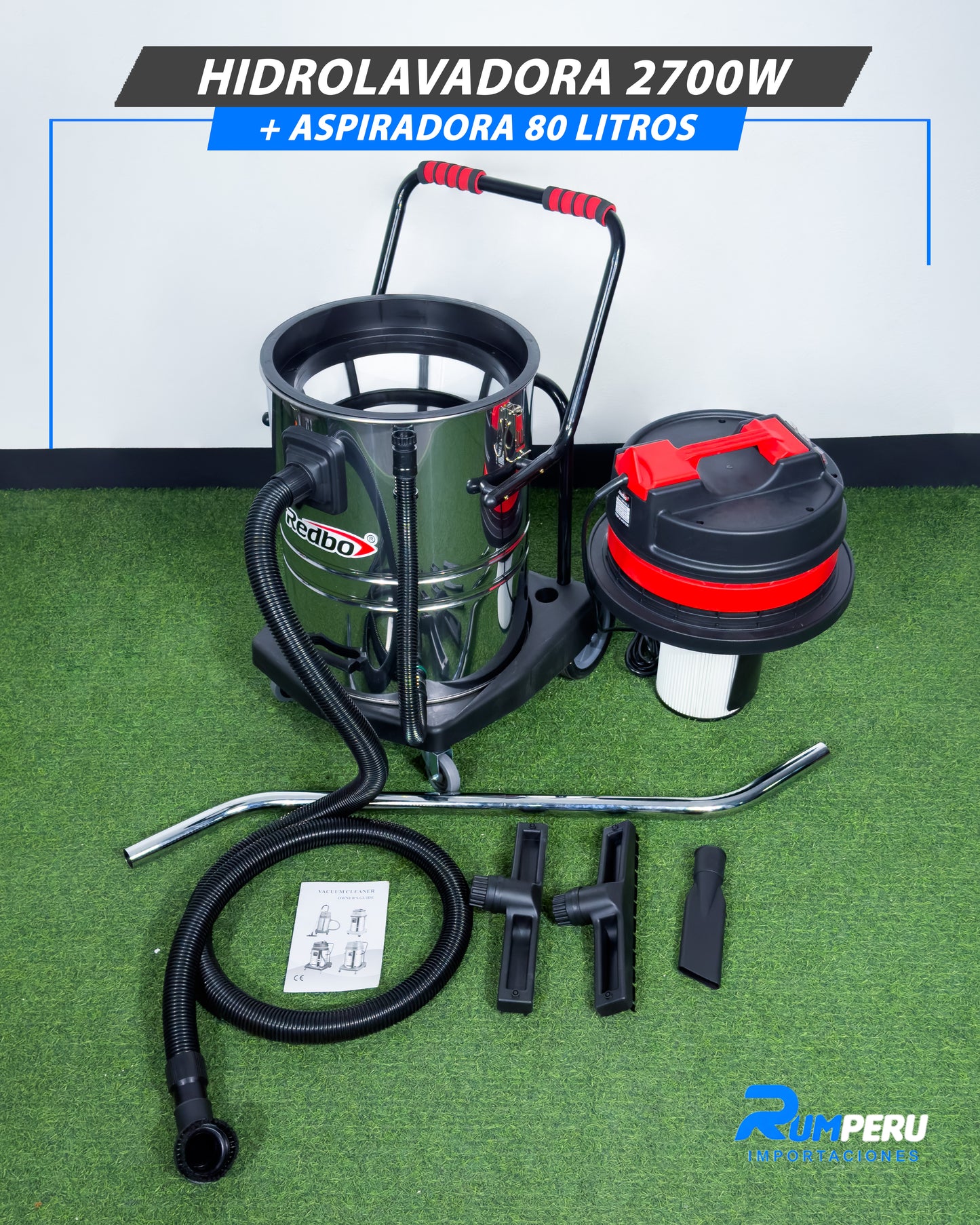 Hidrolavadora 2700W + Aspiradora 80 Litros