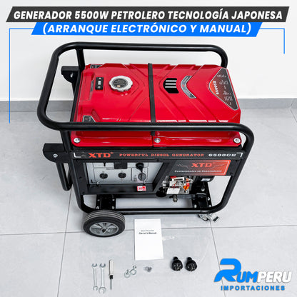 Generador 5500W Petrolero tecnologia japonesa ( Arranque electrónico y Manual )
