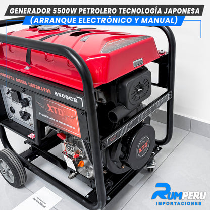 Generador 5500W Petrolero tecnologia japonesa ( Arranque electrónico y Manual )