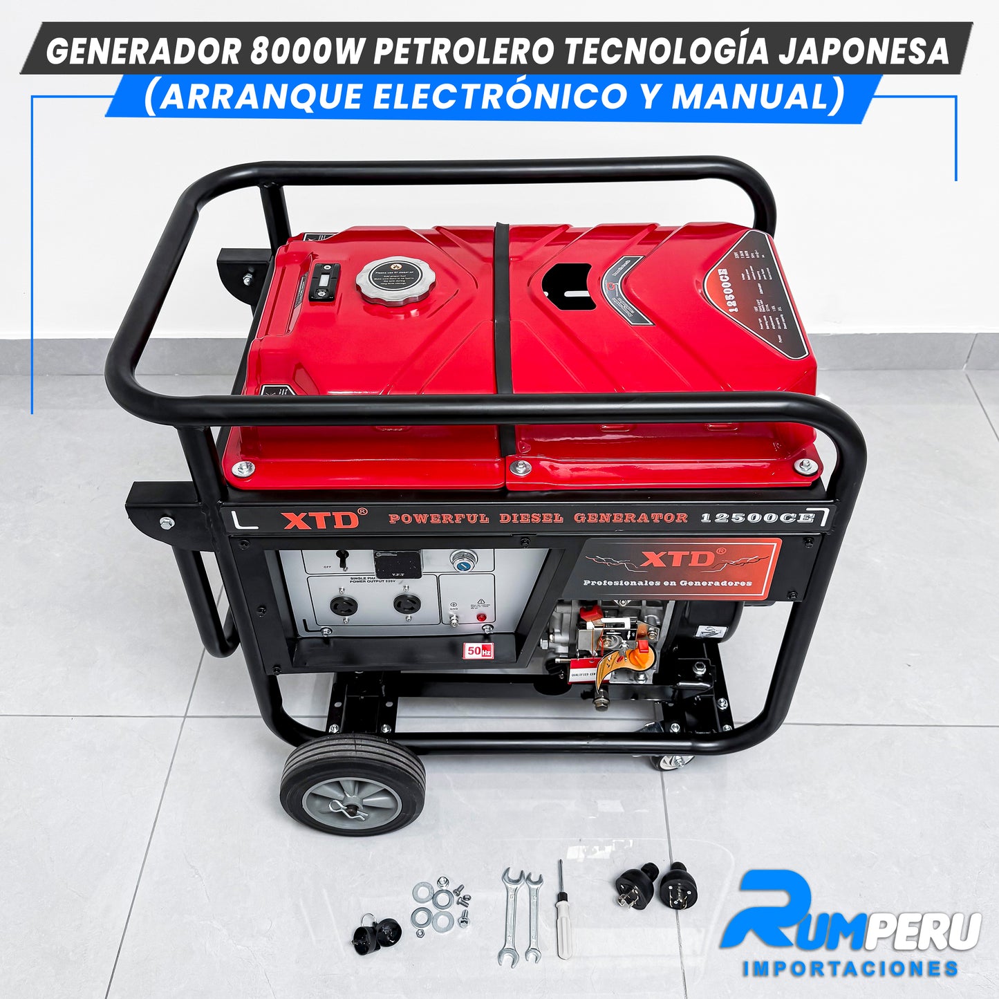 Generador 8000W Petrolero tecnología japonesa, arranque eléctrico y Manual