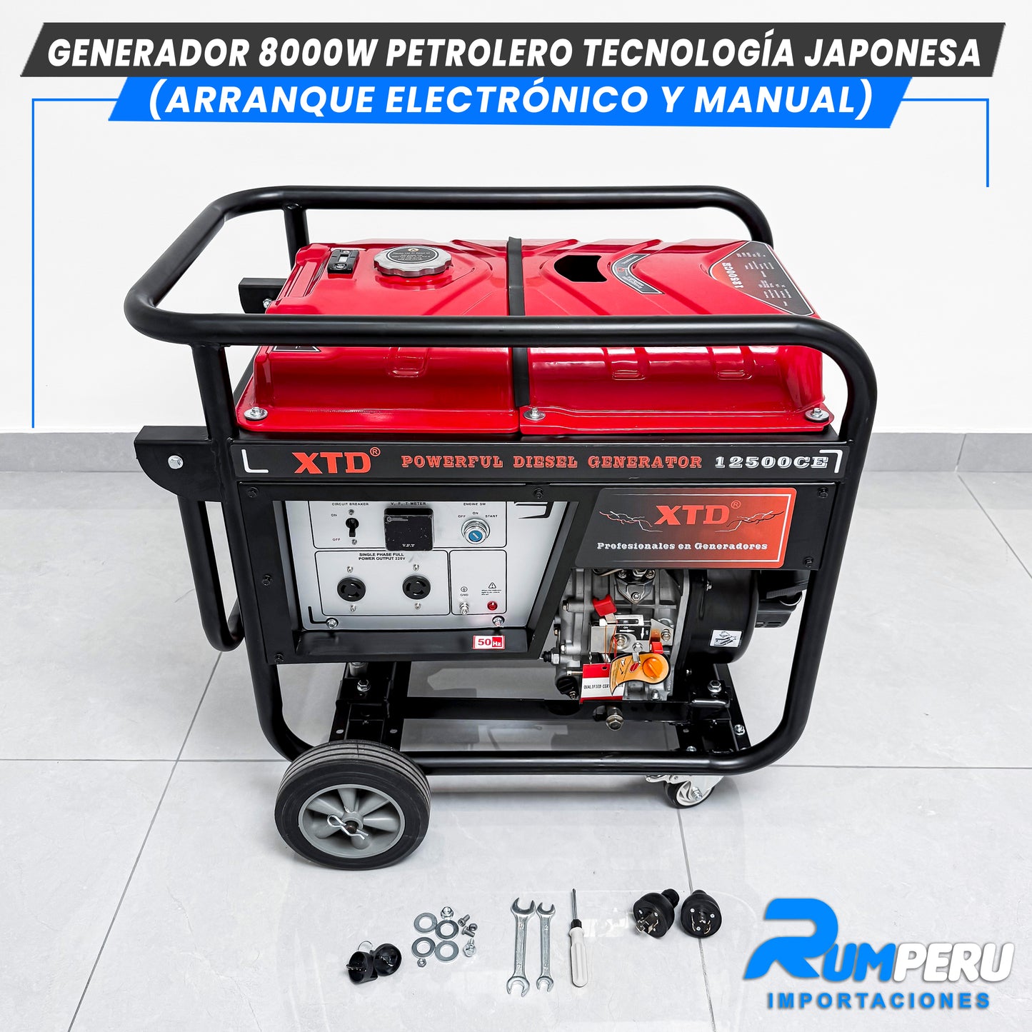 Generador 8000W Petrolero tecnología japonesa, arranque eléctrico y Manual