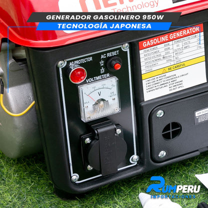 ⚡ Generador Gasolinero 950W - Tecnología Japonesa