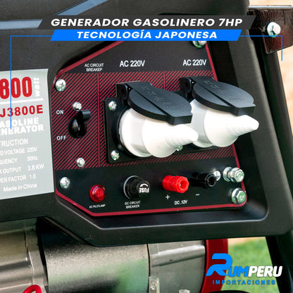 Generador 3800w (Tecnología Japonesa Motor 4 Tiempos)