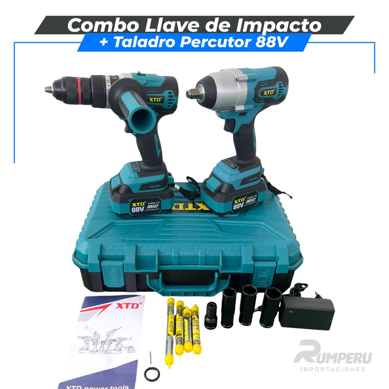 Cargue la imagen en el visor de la galería, Combo Llave de Impacto + Taladro Percutor 88V
