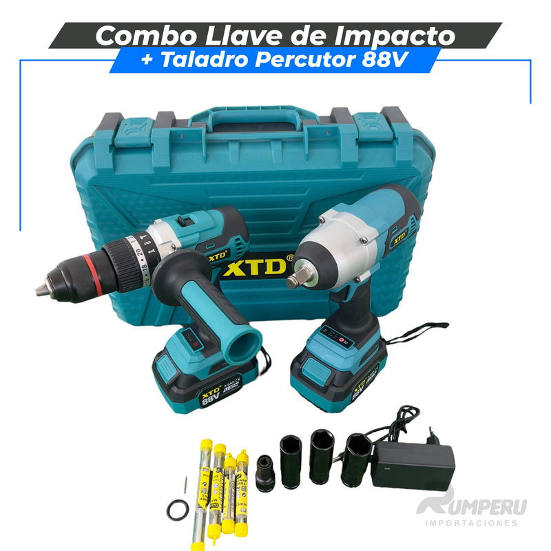 Cargue la imagen en el visor de la galería, Combo Llave de Impacto + Taladro Percutor 88V
