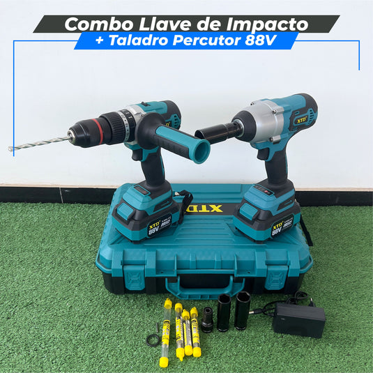 Combo Llave de Impacto + Taladro Percutor 88V