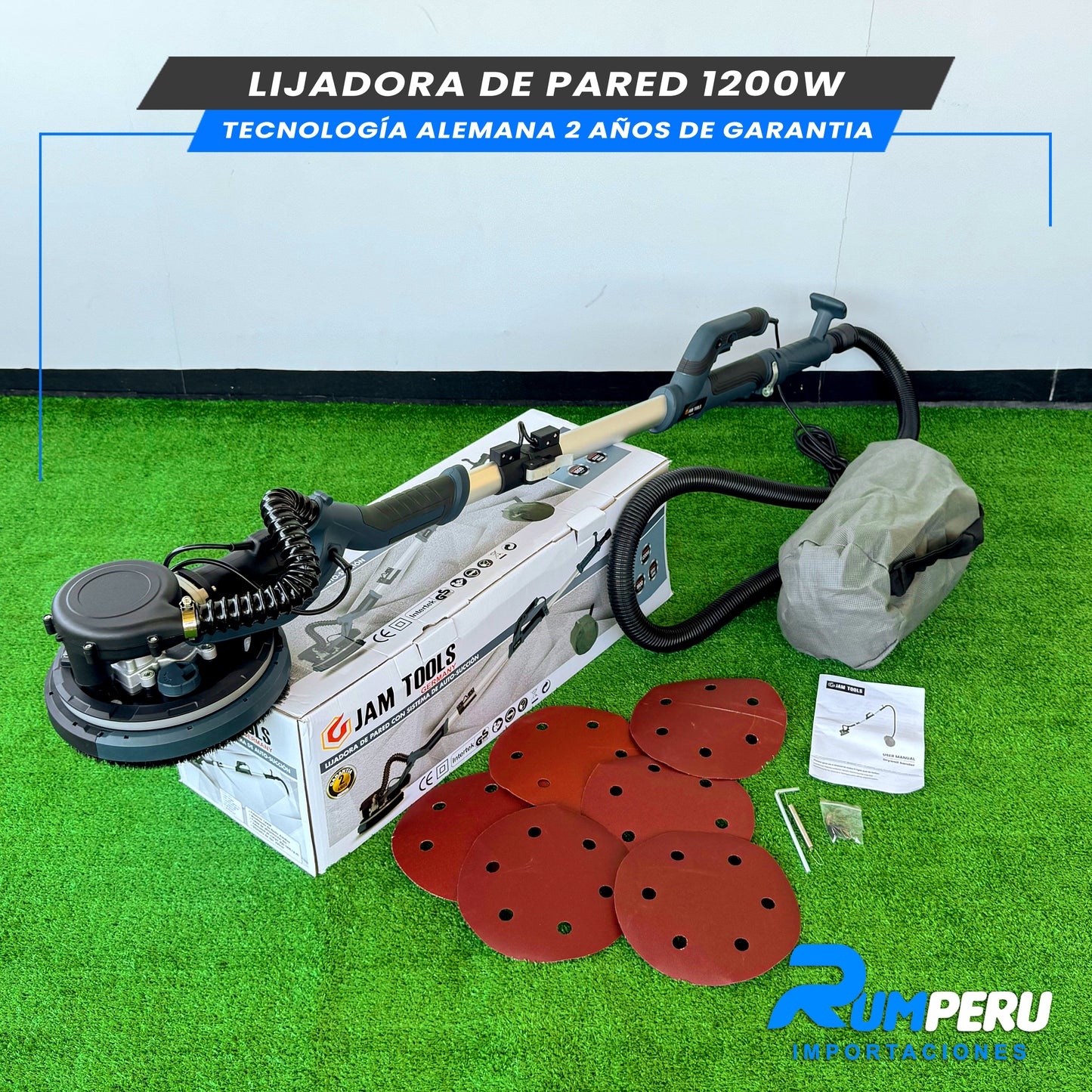 LIJADORA DE PARED 1200W TECNOLOGÍA ALEMANA 2 AÑOS DE GARANTIA