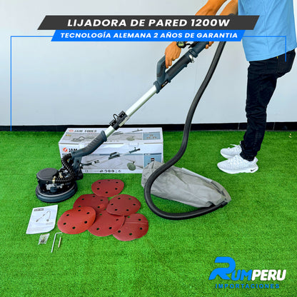 LIJADORA DE PARED 1200W TECNOLOGÍA ALEMANA 2 AÑOS DE GARANTIA