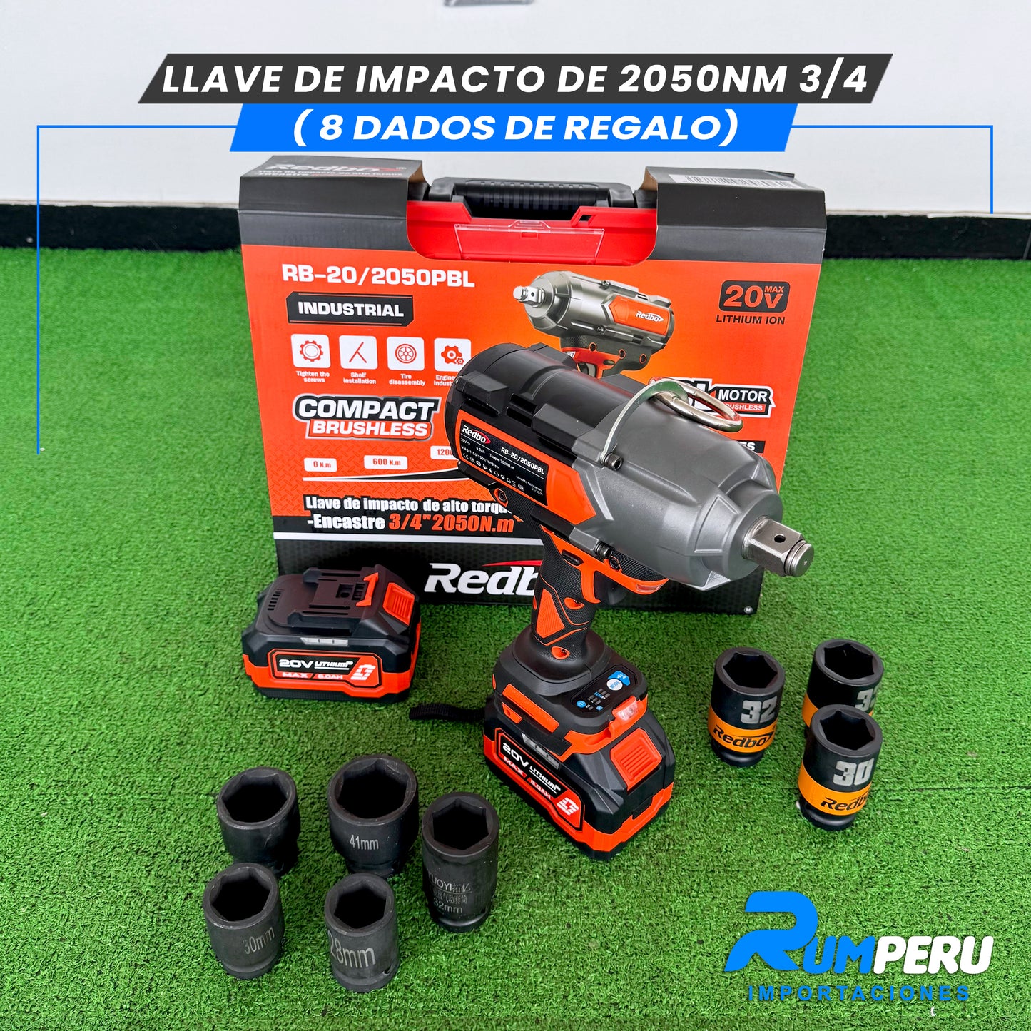 Llave de Impacto de 2050NM Encastre de 3/4