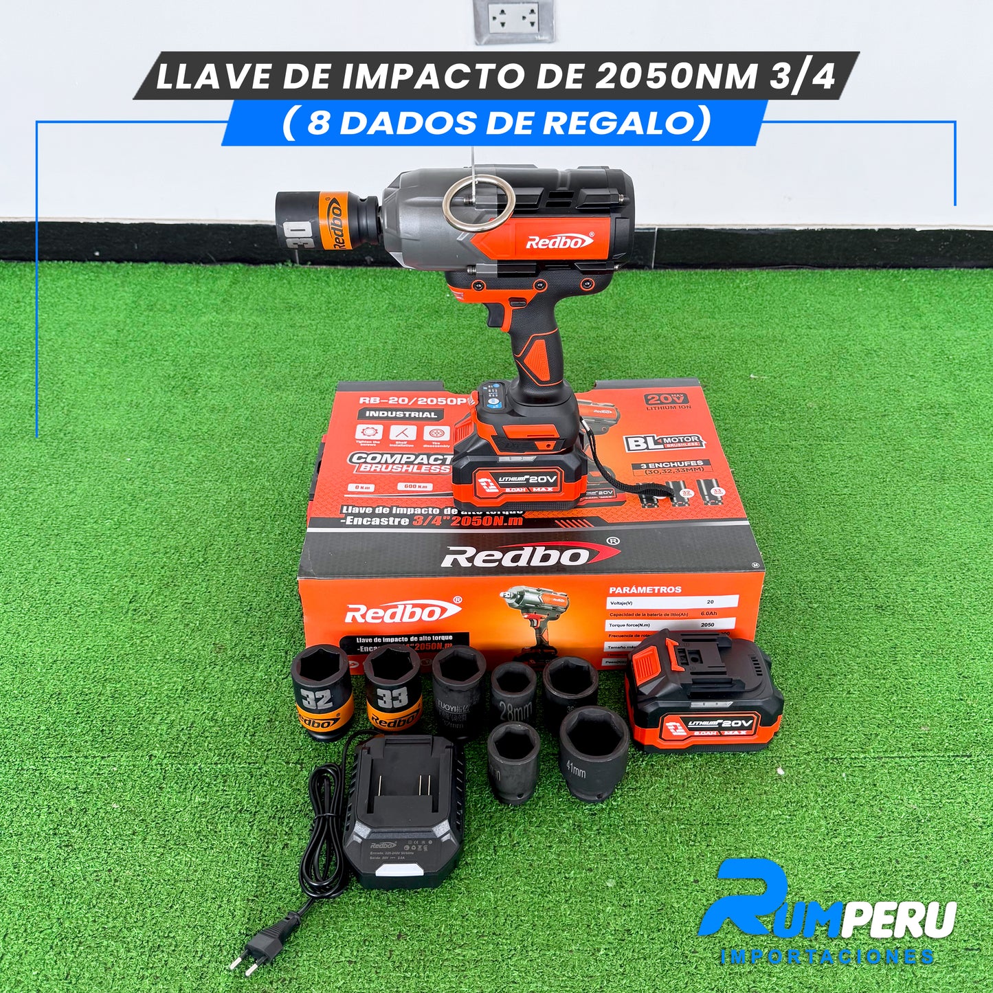 Llave de Impacto de 2050NM Encastre de 3/4