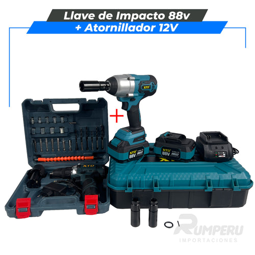 Llave de Impacto 88V + Atornillador 12V