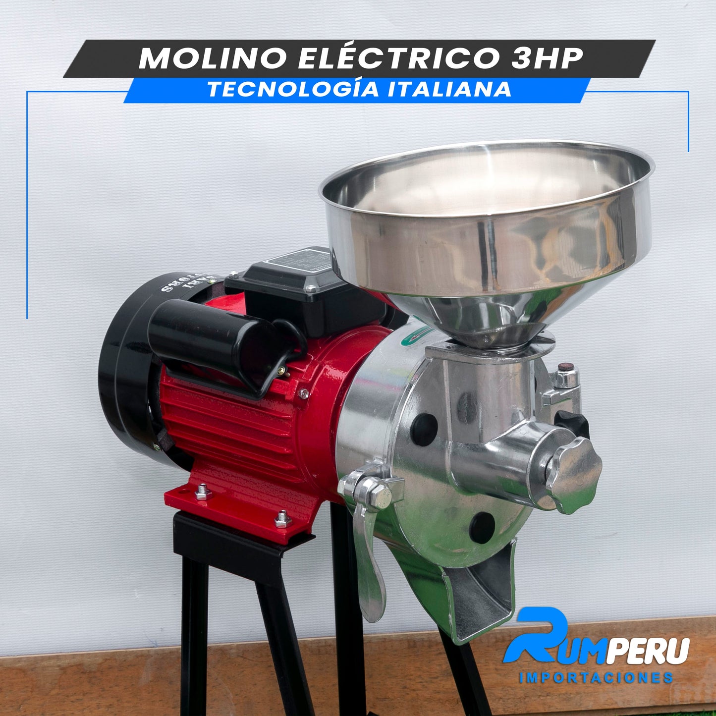 🌾 Molino Eléctrico  Dual Para (Granos Secos y Húmedos)