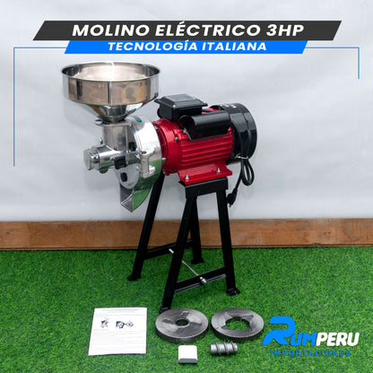 🌾 Molino Eléctrico  Dual Para (Granos Secos y Húmedos)