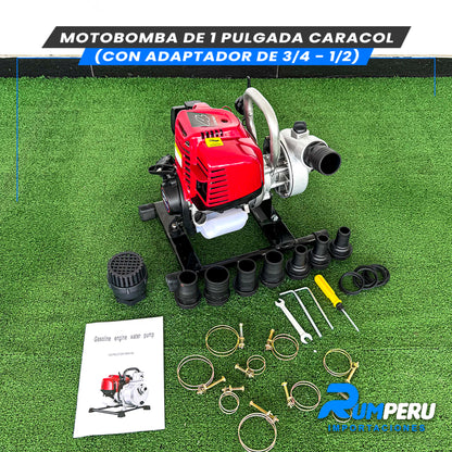 Motobomba 1 Pulgada Caracol (Tecnología Japonesa)