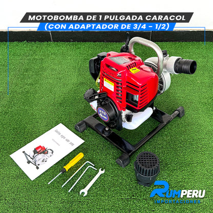 Motobomba 1 Pulgada Caracol (Tecnología Japonesa)