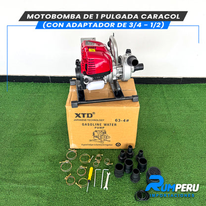 Motobomba 1 Pulgada Caracol (Tecnología Japonesa)