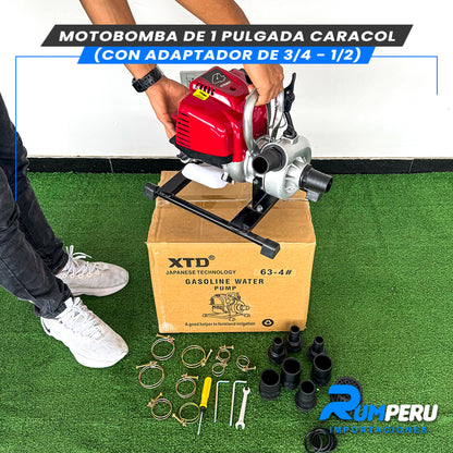 Motobomba 1 Pulgada Caracol (Tecnología Japonesa)