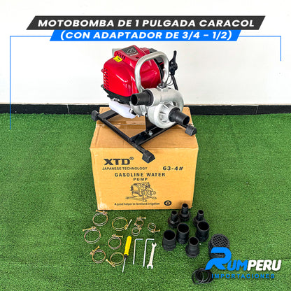Motobomba 1 Pulgada Caracol (Tecnología Japonesa)