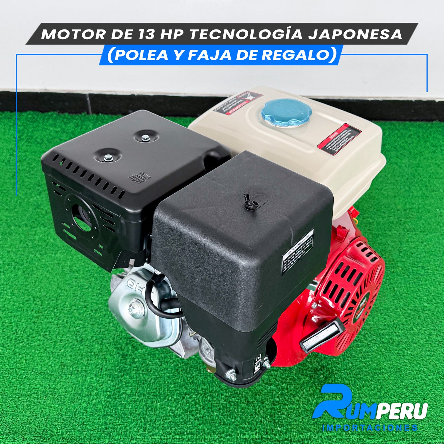 Motor De 13 HP Tecnología Japonesa (Polea y Faja de Regalo)