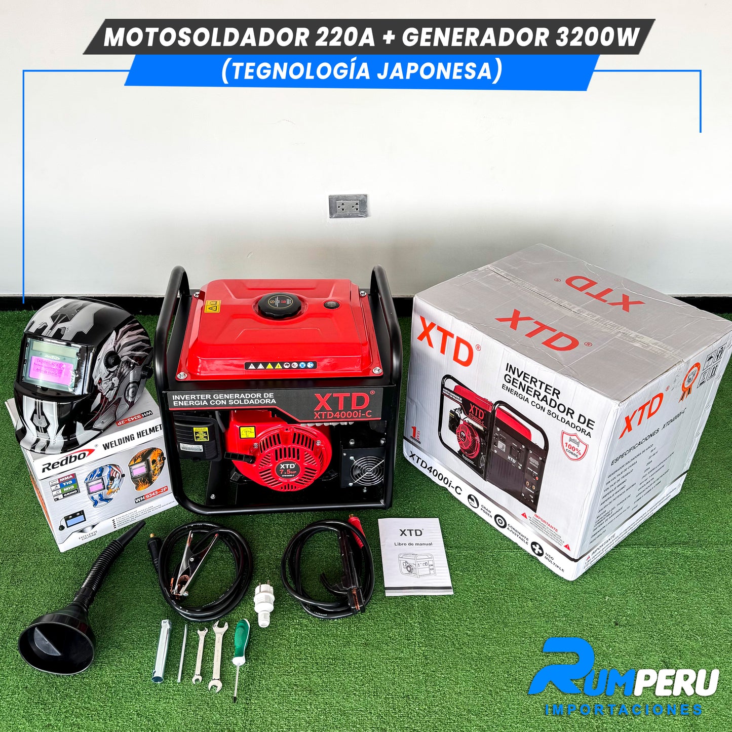 Motosoldador 220A+ Generador 3200W (Tecnología Japonesa)