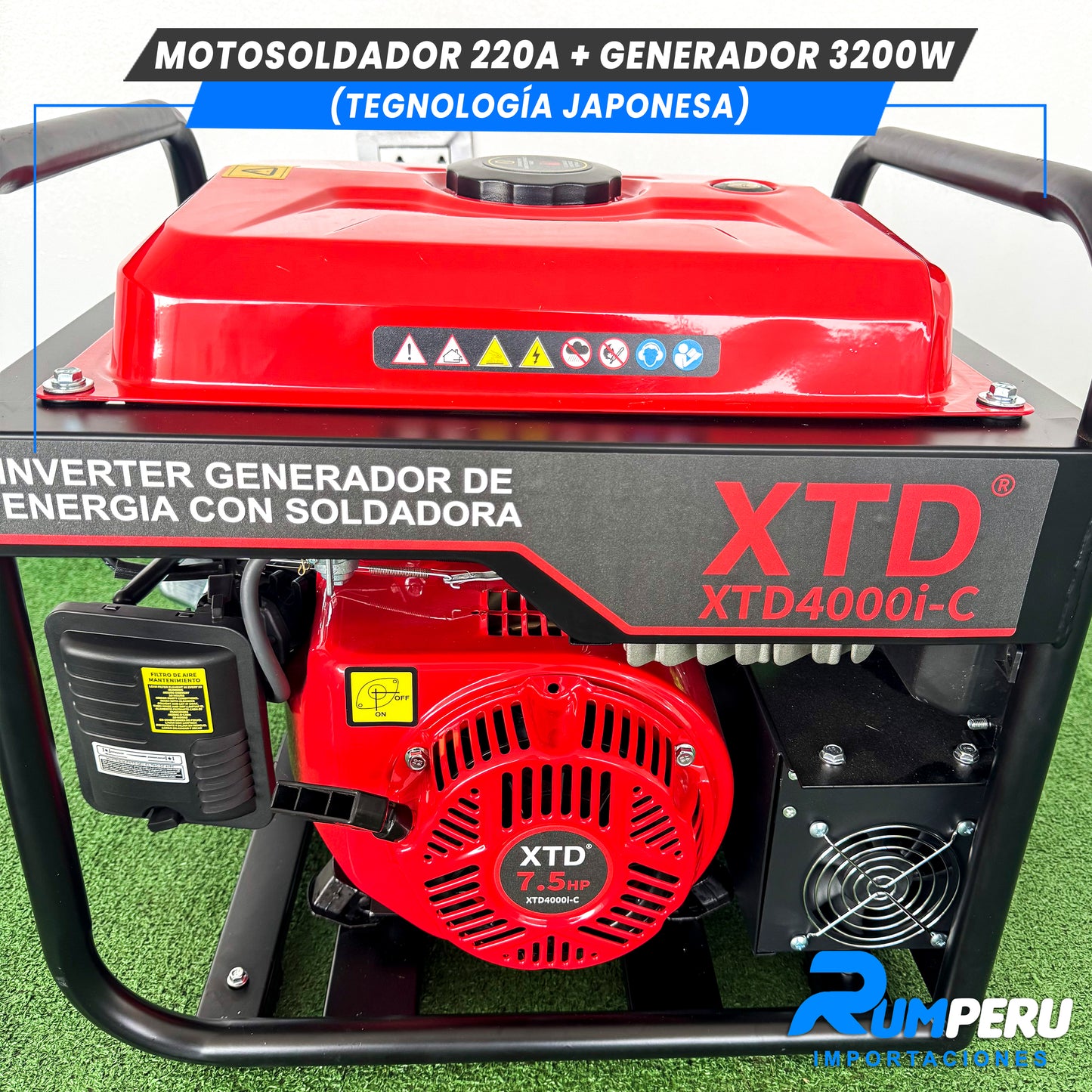 Motosoldador 220A+ Generador 3200W (Tecnología Japonesa)