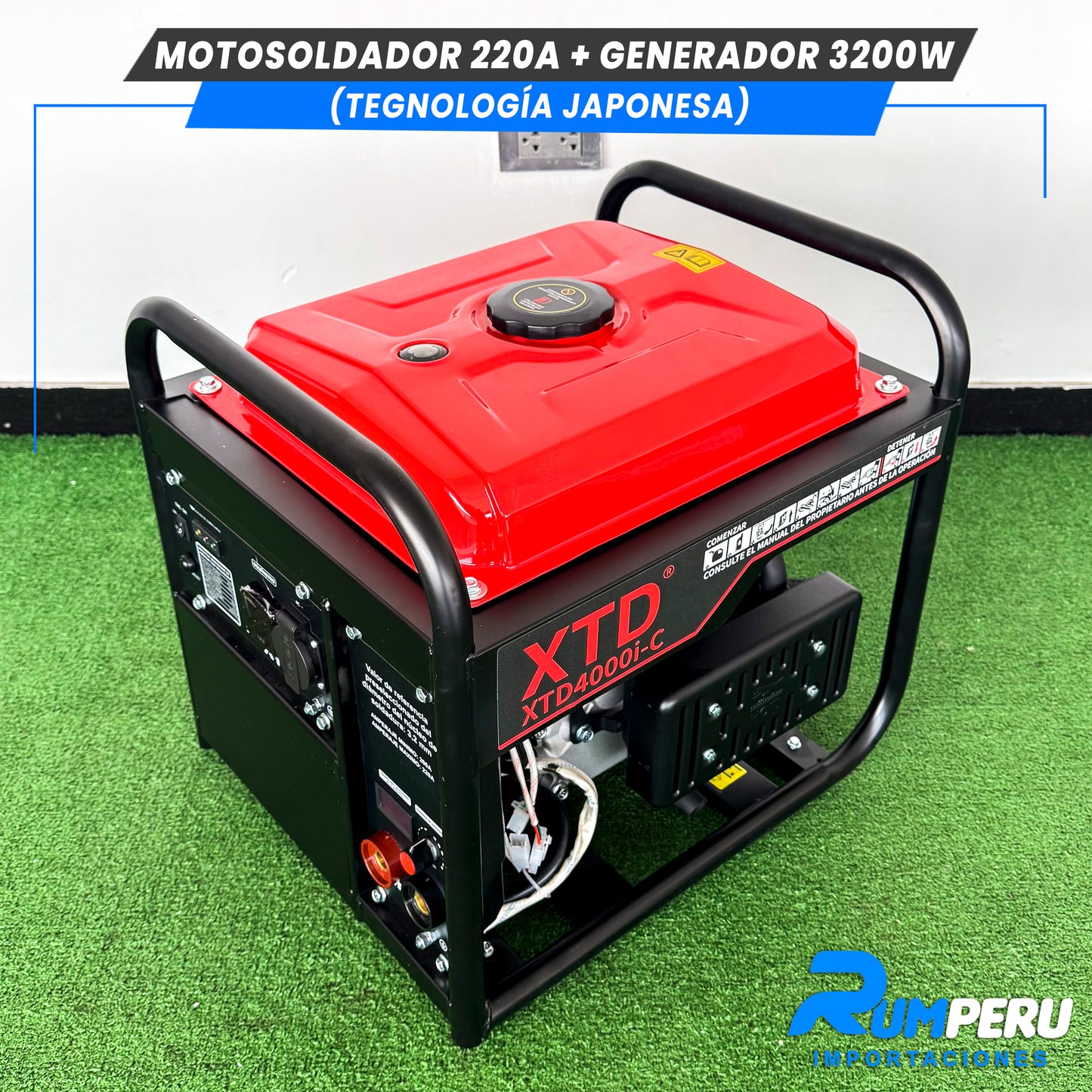 Motosoldador 220A+ Generador 3200W (Tecnología Japonesa)