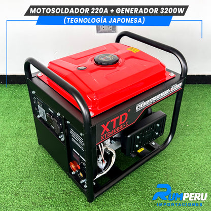 Motosoldador 220A+ Generador 3200W (Tecnología Japonesa)