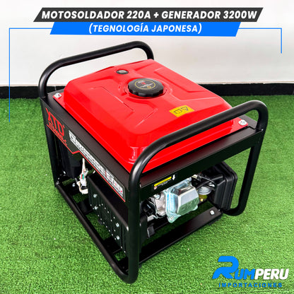 Motosoldador 220A+ Generador 3200W (Tecnología Japonesa)